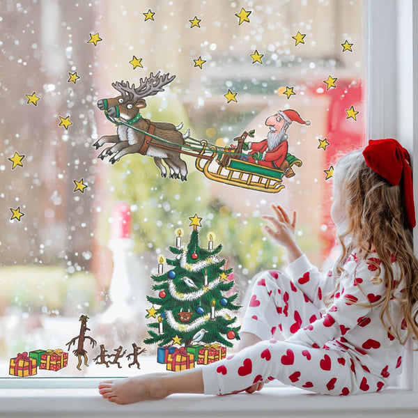 מדבקות דקורטיביות לחלון - איש המקל וחג המולד