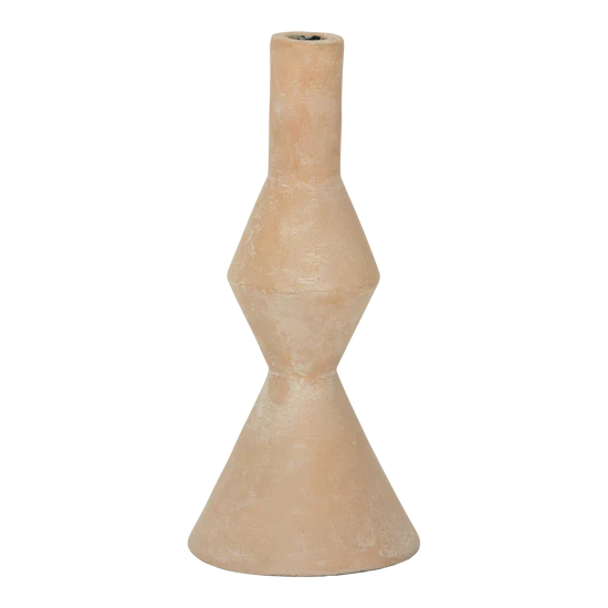 פמוט קרמיקה אלגנטי גדול בגוון קרם - MANO