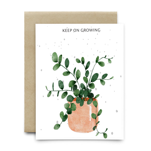 כרטיס ברכה שתיל - KEEP ON GROWING