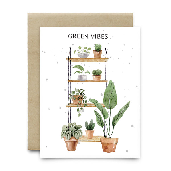 כרטיס ברכה שתיל - GREEN VIBES