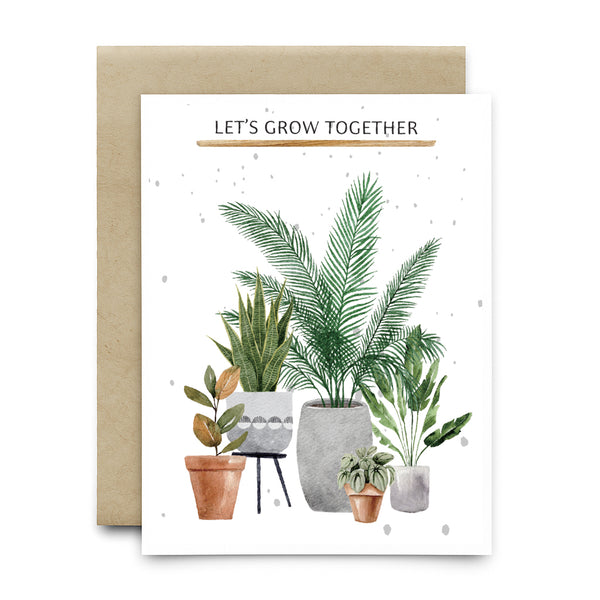 כרטיס ברכה שתיל - LET'S GROW TOGETHER