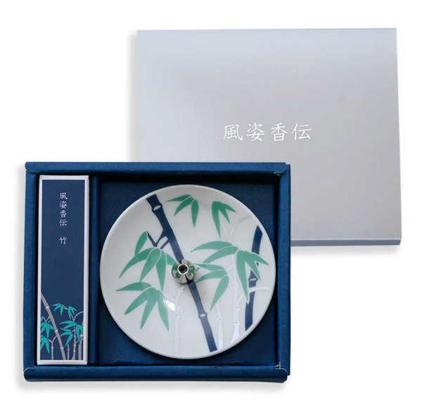 מארז מתנה עם מעמד קטורת-Spirit of Scent / Incense and Incense Plate Set- במבוק