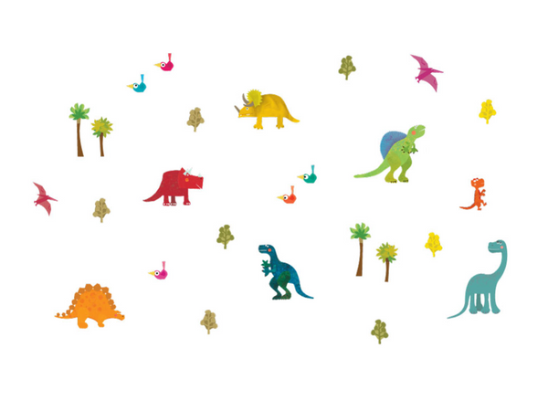 מדבקות קיר טפט - דינוזאורים חמודים