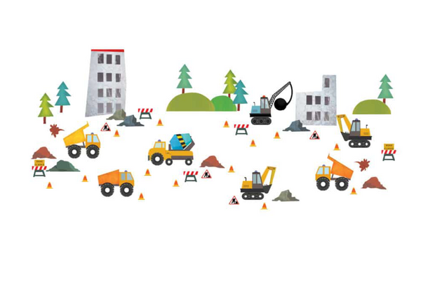 מדבקות קיר טפט - בנייה