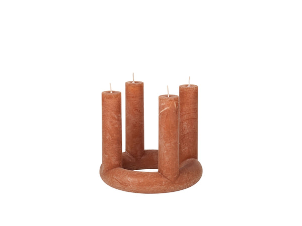נר נורדי מודרני ארבע פתיליות- אפרסק